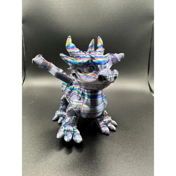 3D-Printed Articulated Crystal Baby Dragon 7" - Picture 1 of 5